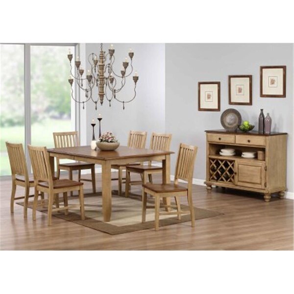 Sunset Trading 8 Piece Brook Double Pedestal Extension Dining Set with Server DLU-BR4296-C50-SRPW8PC - main
